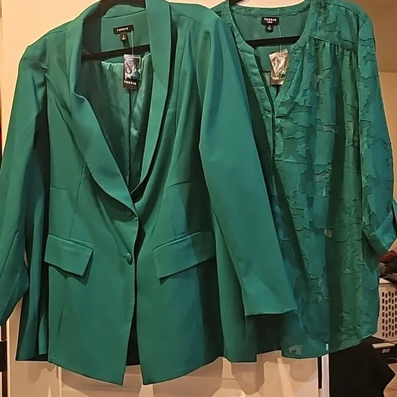 Torrid green suit coat jacket 4x 26 - Picture 1 of 7